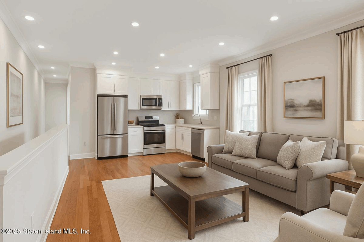 Full finished basement with 9-foot ceilings at 1380 Clove Road